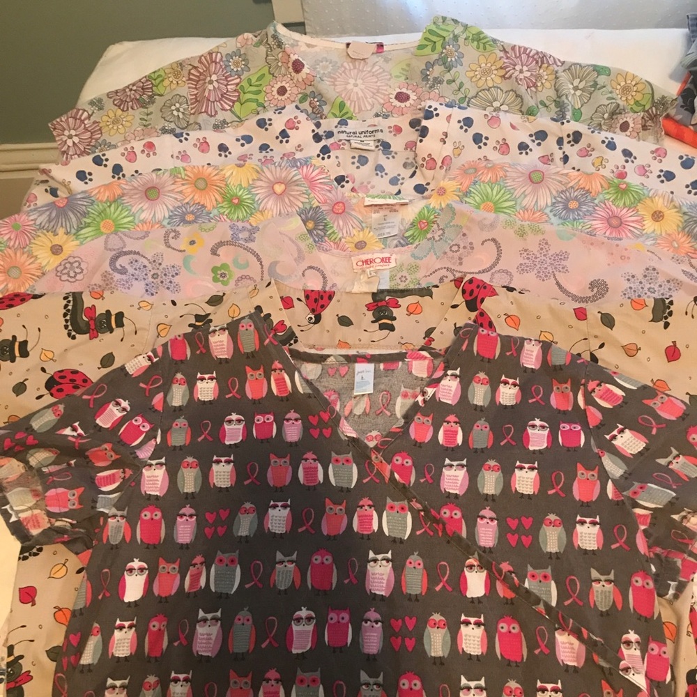 Scrub tops for sale.owl top is no longer available